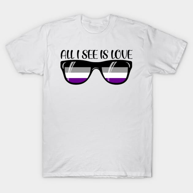 Asexual Sunglasses - Love T-Shirt by Blood Moon Design